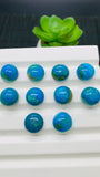 Blue Opalina Round Cabs - 13 mm Size - Code #A25 - Pack of 1 Pc- Natural Opalina Cabochons - Origin Peru- AAA Quality