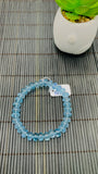 8 mm Blue Topaz Bracelet AAA Quality 7.5 Inch length - 100% Natural Blue Topaz Roundel Bracelet- Stretch Cord -