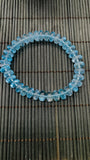 9 mm Blue Topaz Bracelet AAA Quality 7.5 Inch length - 100% Natural Blue Topaz Roundel Bracelet- Stretch Cord -