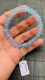 8.50 mm Blue Topaz Bracelet AAA Quality 7.5 Inch length - 100% Natural Blue Topaz Roundel Bracelet- Stretch Cord -