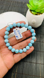 Larimar Bracelet 8.50 mm size Code#E11 • AAAA Quality • Natural Larimar Round Bracelet- Length 7.50 Inch