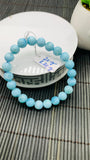 Larimar Bracelet 8.50 mm size Code#E11 • AAAA Quality • Natural Larimar Round Bracelet- Length 7.50 Inch