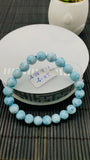 Larimar Bracelet 8.50 mm size Code#E12 • AAAA Quality • Natural Larimar Round Bracelet- Length 7.50 Inch