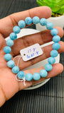 Larimar Bracelet 8 mm size Code#E13 • AAAA Quality • Natural Larimar Round Bracelet- Length 7.50 Inch