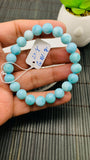 Larimar Bracelet 8.50 mm size Code#E14 • AAA Quality • Natural Larimar Round Bracelet- Length 7.50 Inch