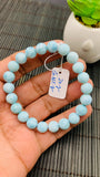 Larimar Bracelet 8.50 mm size Code#E16 • AAA Quality • Natural Larimar Round Bracelet- Length 7.50 Inch