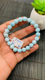 Larimar Bracelet 8.50 mm size Code#E16 • AAA Quality • Natural Larimar Round Bracelet- Length 7.50 Inch