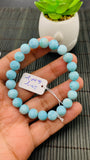 Larimar Bracelet 8.50 mm size Code#E17 • AAA Quality • Natural Larimar Round Bracelet- Length 7.50 Inch