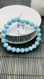 Larimar Bracelet 8 mm size Code#E23 • AAAA Quality • Natural Larimar Round Bracelet- Length 7.50 Inch