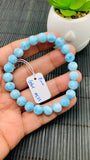 Larimar Bracelet 8 mm size Code#E25 • AAAA Quality • Natural Larimar Round Bracelet- Length 7.50 Inch