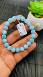 Larimar Bracelet 8.50 mm size Code#E31 • AAAA Quality • Natural Larimar Round Bracelet- Length 7.50 Inch