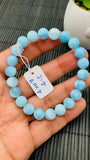 Larimar Bracelet 8.50 mm size Code#E31 • AAAA Quality • Natural Larimar Round Bracelet- Length 7.50 Inch