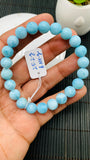 Larimar Bracelet 9 mm size Code#E33 • AAAA Quality • Natural Larimar Round Bracelet- Length 7.50 Inch