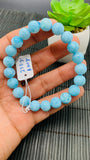 Larimar Bracelet 9.50 mm size Code#E36 • AAAA Quality • Natural Larimar Round Bracelet- Length 7.50 Inch