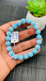 Larimar Bracelet 9.50 mm size Code#E36 • AAAA Quality • Natural Larimar Round Bracelet- Length 7.50 Inch