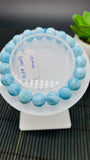 Larimar Bracelet 10 mm size Code#E40 • AAAA Quality • Natural Larimar Round Bracelet- Length 7.50 Inch