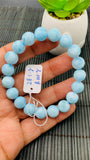 Larimar Bracelet 10 mm size Code#E40 • AAAA Quality • Natural Larimar Round Bracelet- Length 7.50 Inch