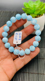 Larimar Bracelet 10 mm size Code#E40 • AAAA Quality • Natural Larimar Round Bracelet- Length 7.50 Inch