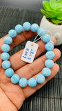 Larimar Bracelet 10 mm size Code#E41 • AAAA Quality • Natural Larimar Round Bracelet- Length 7.50 Inch