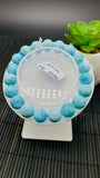 Larimar Bracelet 10.50 mm size Code#E42 • AAAA Quality • Natural Larimar Round Bracelet- Length 7.50 Inch