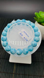 Larimar Bracelet 10.50 mm size Code#E44 • AAAA Quality • Natural Larimar Round Bracelet- Length 7.50 Inch