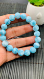 Larimar Bracelet 10.50 mm size Code#E44 • AAAA Quality • Natural Larimar Round Bracelet- Length 7.50 Inch