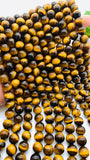 10 mm Tiger Eye Round Beads 40 cm Length AAA quality - Natural Tiger Eye Beads