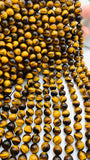 8 mm Tiger Eye Round Beads 40 cm Length AAA quality - Natural Tiger Eye Beads