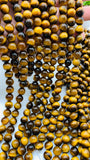 8 mm Tiger Eye Round Beads 40 cm Length AA quality - Natural Tiger Eye Beads