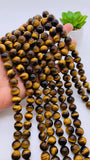 12 mm Tiger Eye Round Beads 40 cm Length AA quality - Natural Tiger Eye Beads