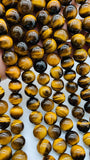 12 mm Tiger Eye Round Beads 40 cm Length AA quality - Natural Tiger Eye Beads