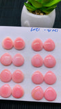 Queen Conch Shell Heart Cabs • 12x13 mm Size • Pack of 2 Pcs • AAA Quality • Flat Back • Queen Conch Cabochons