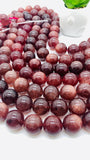 Strawberry Quartz Round Beads - 20 mm Size - Length 40 cm - Natural Strawberry Quartz Beads