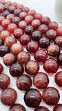 Strawberry Quartz Round Beads - 20 mm Size - Length 40 cm - Natural Strawberry Quartz Beads