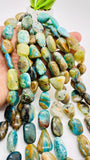 Peruvian Opal Nugget Beads • 12-14X16-18 mm • Length 16 Inch • AAA Quality • Natural Peruvian Opal beads • Origin Peru