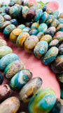 Peruvian Opal Roundel Beads • 9- 14 mm Size • Length 16 Inch • AA Quality • Natural Peruvian Opal beads • Origin Peru