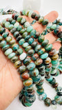 Peruvian Opal Roundel Beads • 7- 15 mm Size • Length 16 Inch • AAA Quality • Natural Peruvian Opal beads • Origin Peru
