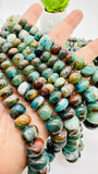 Peruvian Opal Roundel Beads • 7- 15 mm Size • Length 16 Inch • AAA Quality • Natural Peruvian Opal beads • Origin Peru