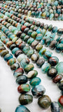 Peruvian Opal Roundel Beads • 7- 15 mm Size • Length 16 Inch • AAA Quality • Natural Peruvian Opal beads • Origin Peru