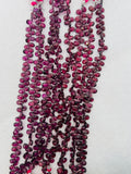 Rhodolite Garnet Faceted Pear Shape Briolette, 8 Inch Strand , purple garnet Pear Shape.