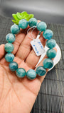 Sold Green Kyanite Bracelet - 14 mm Size - Code #K19 - AAAA Quality - Length 7.5 Inch- Natural Kyanite Round Bracelet