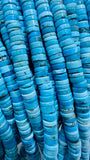 Turquoise Heishi Beads - 4/5/6 mm Sizes - AAA Quality Genuine Stone - Length 40 cm- Natural Turquoise Beads- Blue Color