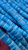 Turquoise Heishi Beads - 4/5/6 mm Sizes - AAA Quality Genuine Stone - Length 40 cm- Natural Turquoise Beads- Blue Color