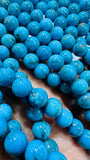 Turquoise Round Beads 7.5 mm Size - AAAA Quality 100 % Genuine Stone , Length 40 cm - Turquoise Round Beads
