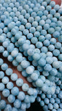 Larimar Round Beads • 5.5 mm Size • 4A Quality • Blue Color • Natural Larimar •Top Quality Length 40 cm - Larimar Beads