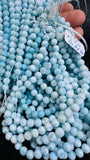 Larimar Round Beads • 5.5 mm Size • 4A Quality • Blue Color • Natural Larimar •Top Quality Length 40 cm - Larimar Beads