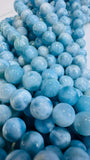Larimar Round Beads • 5/ 6 mm Size • 4A Quality • Blue Color • Natural Larimar •Top Quality Length 40 cm - Larimar Beads
