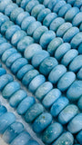 Larimar Roundel Beads- 7-8/ 9/11/12 mm sizes- AAAA Quality- Length 40 cm - Natural Larimar Rondelle Beads