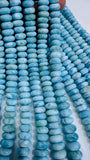 Larimar Roundel Beads- 7-8/ 9/11/12 mm sizes- AAAA Quality- Length 40 cm - Natural Larimar Rondelle Beads