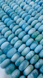 Larimar Roundel Beads- 7-8/ 9/11/12 mm sizes- AAAA Quality- Length 40 cm - Natural Larimar Rondelle Beads